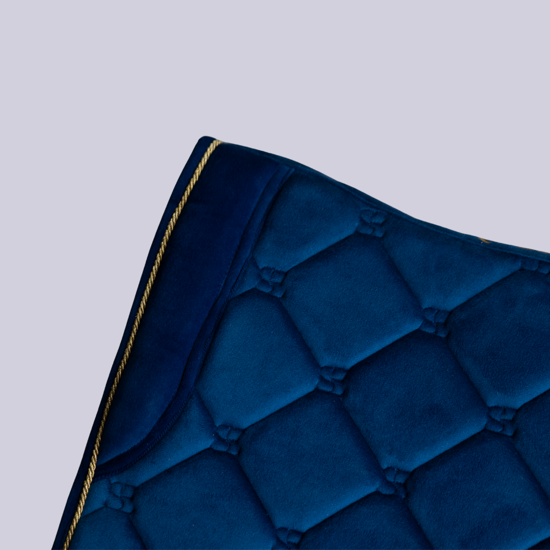 Velvet Dressage Saddle Pad - Blue