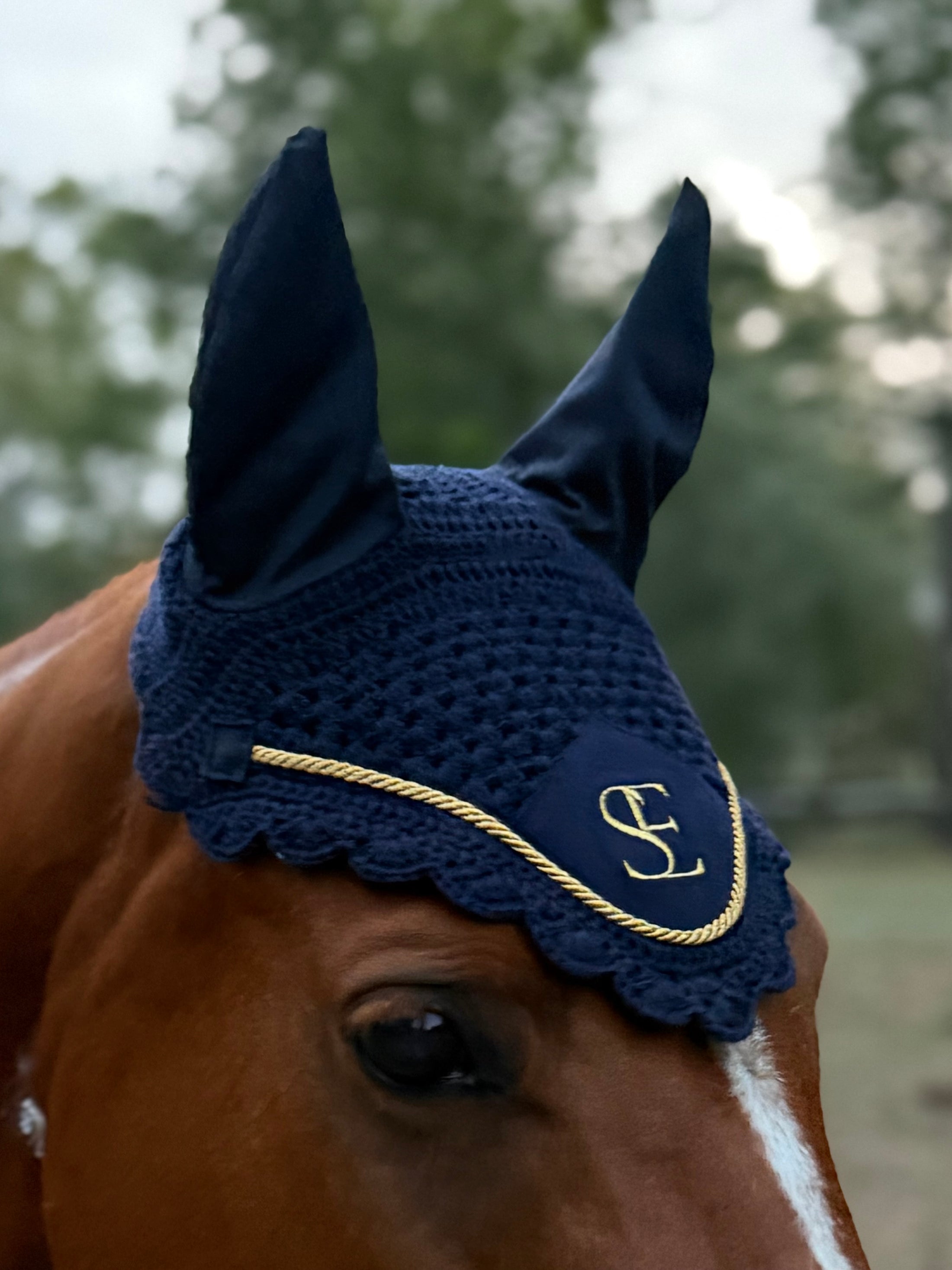 Navy Ear Bonnet