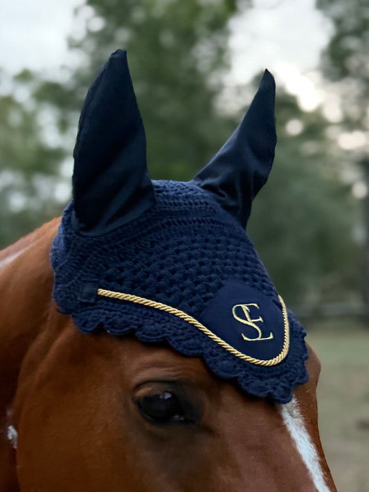 Navy Ear Bonnet