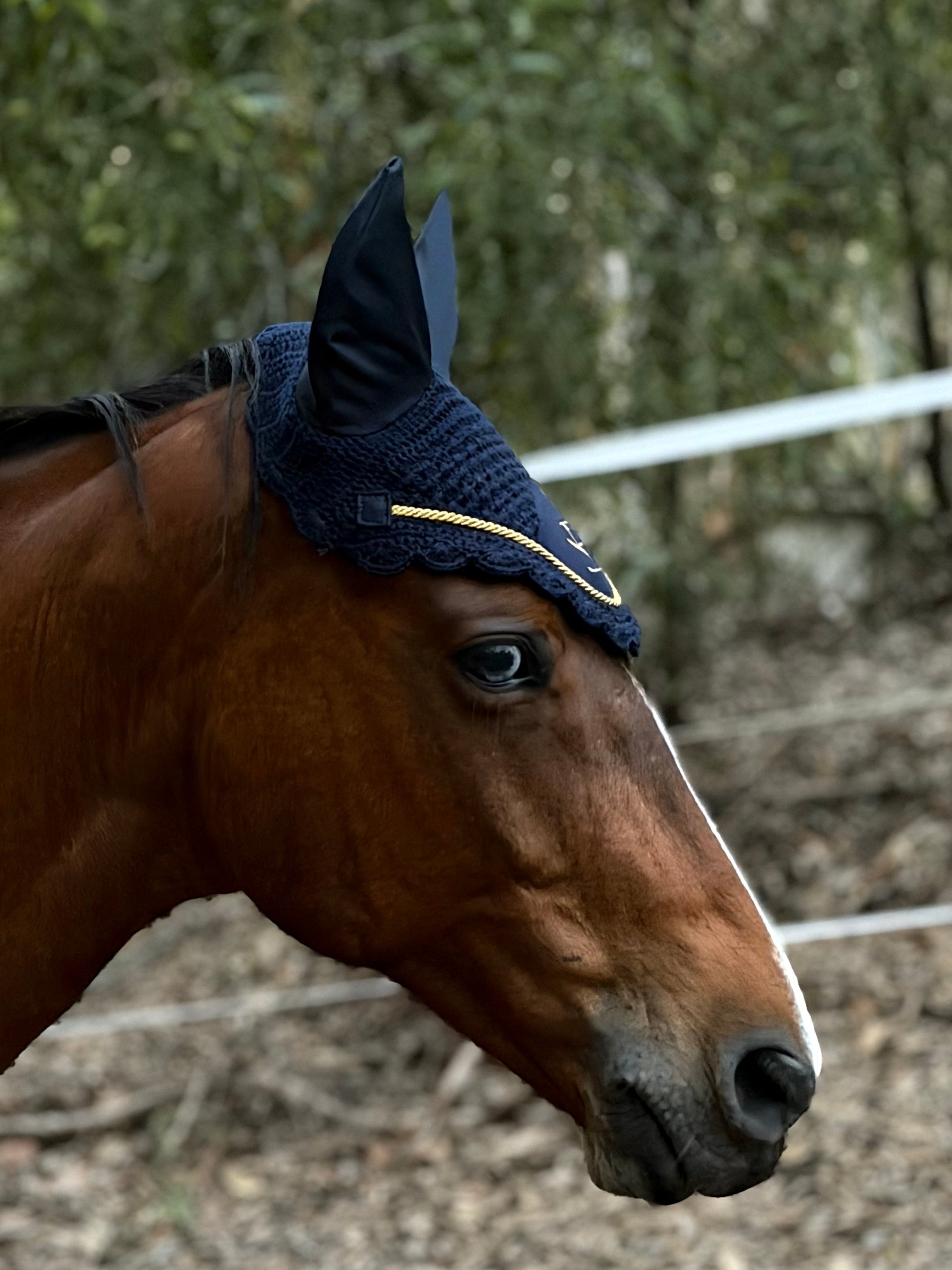 Navy Ear Bonnet