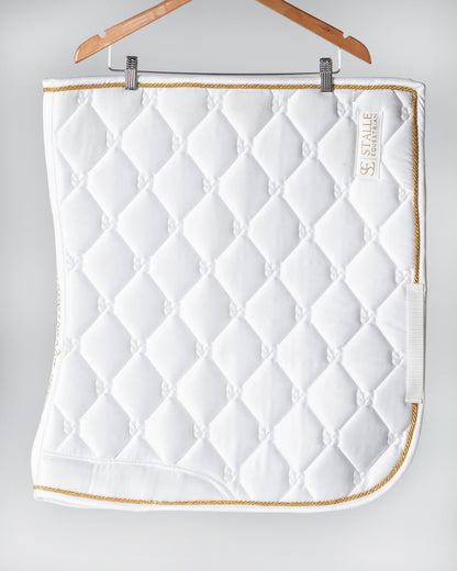 Dressage Saddle Pad - White & Gold