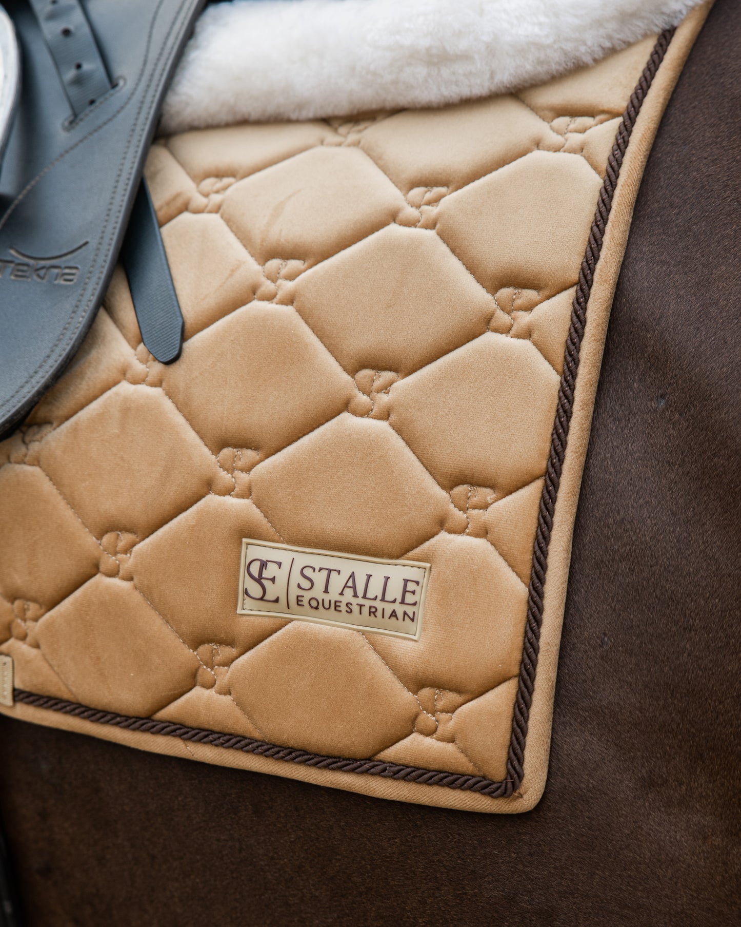 Velvet Dressage Saddle Pad - Gold