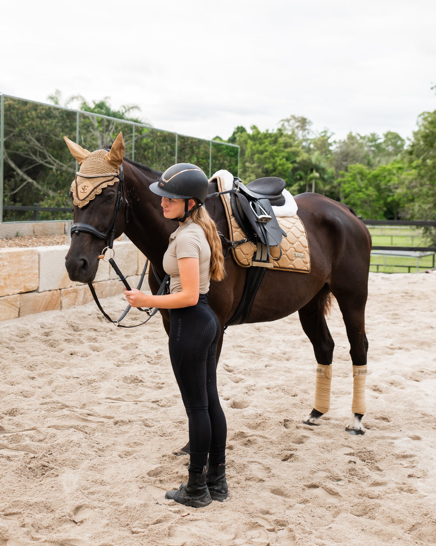 Velvet Dressage Saddle Pad - Gold