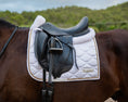 Load image into Gallery viewer, Dressage Saddle Pad - White & Gold
