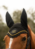 Load image into Gallery viewer, Black & Gold Ear Bonnet (New shape)
