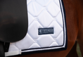 Load image into Gallery viewer, Dressage Saddle Pad - White & Navy

